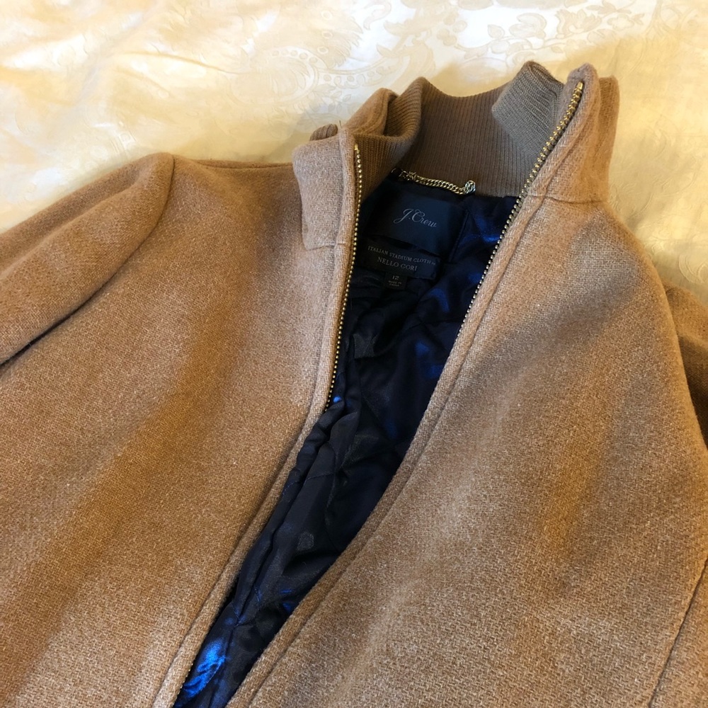 J Crew tan/camel stadium cloth wool coat